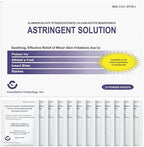 Back label view of the topical astringent solution detailing safety warnings and product uses.