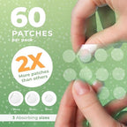 Hydrocolloid insect bite stickers close up showing different patch sizes