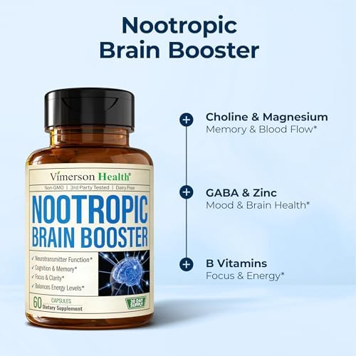 Close up of the usage directions and safety guidelines on the Vimerson Health Nootropics label