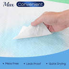 Fygrip maximum absorbency underpad protecting an armchair surface from adult incontinence leaks.