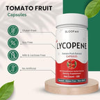 Bloofah natural carotenoid tomato fruit powder capsules size and supplement facts panel.