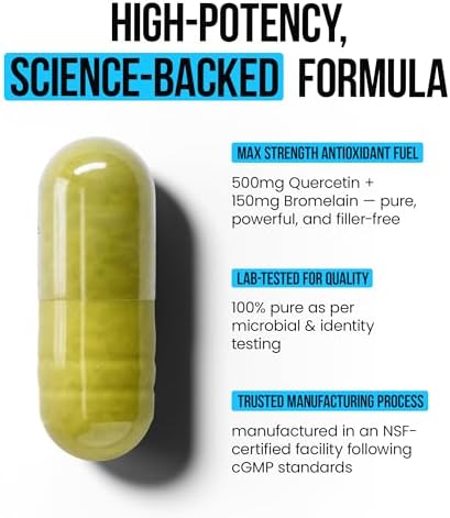 Supplement facts panel for OroLine Nutrition Zinc Quercetin 120 capsules