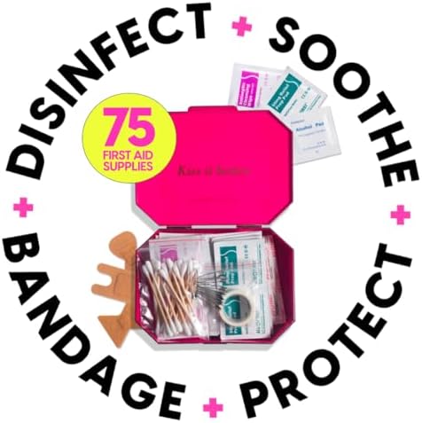 BlingSting compact medical kit tucked inside a luxury designer tote bag.