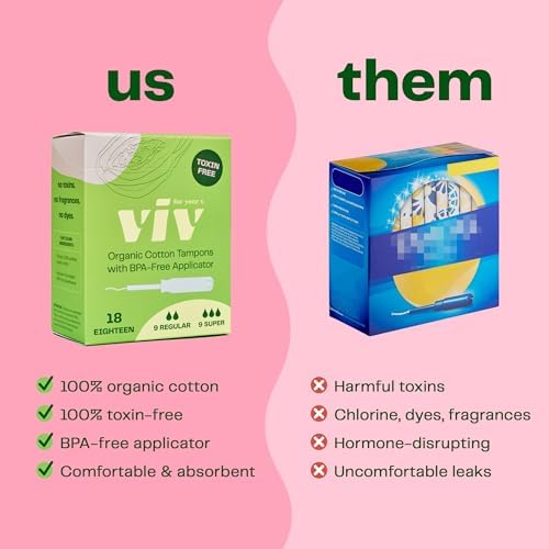 Viv toxin-free menstrual products with 100 percent organic cotton core