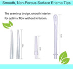 Variety of reusable enema tips and nozzles included in the Kimann replacement set.