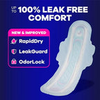 Always Ultra Thin Size 5 pads with wings showing extra wide back coverage