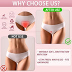 Invisible adhesive modesty pads for yoga pants and leggings.
