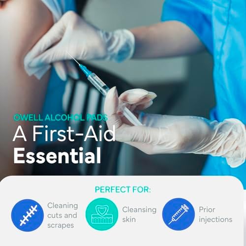 Sterile antiseptic wipes for cleaning skin before injections