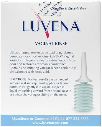 Two 3 ounce bottles of Luvena intimate rinse for women's daily hygiene and odor control.