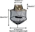 Detail of fine insect mesh net on bucket hat for garden use