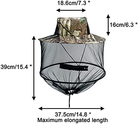 Detail of fine insect mesh net on bucket hat for garden use