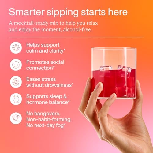 FOCL non-alcoholic relaxation powder mocktail mix poured into sparkling water