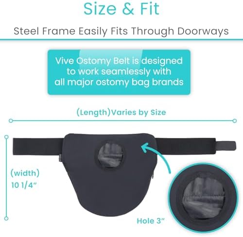 Vive ileostomy support band with zippered bottom for easy emptying
