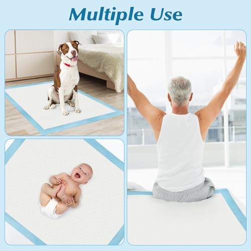 Extra large dog pee pads placed on a living room floor for puppy housebreaking training