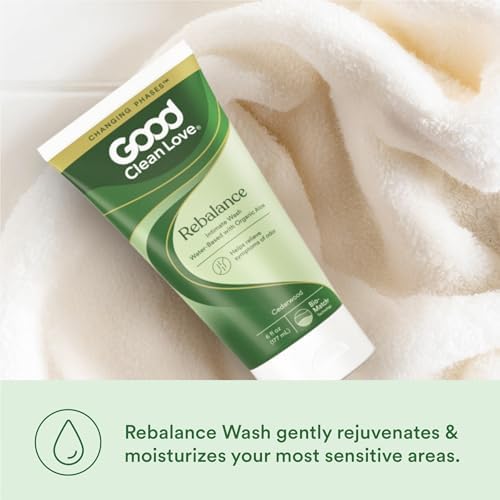 Good Clean Love Rebalance wash 6 ounce bottle for daily intimate care.