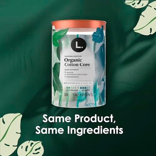 L. Organic light and regular tampons with BPA-free plastic applicators