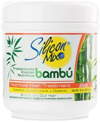 Silicon Mix Bambu Nutritive Hair Treatment jar highlighting the natural bamboo extract ingredients.