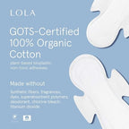 LOLA ultra thin regular pads with wings showing hourglass shape