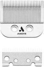 Close up of stainless carbon steel teeth on Andis Master replacement blade
