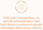 USA imported Cora organic tampons available at Soucery