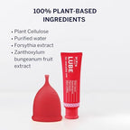 Pixie Cup feminine care lubricant packaging showing natural ingredients.