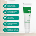 No sting skin barrier hydrocolloid sealant paste for preventing ostomy pouch leakage.