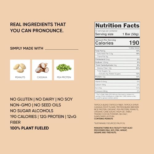 TRUBAR Vegan Protein Bar, Get In My Belly Pb & Jelly, Gluten Free, Plant Based, High Fiber, Dairy Free, Low Fat, Non GMO, No Sugar Alcohols, 12G Lean Protein, 13G Fiber, Healthy Snack Bars, 12 CT - Image 3