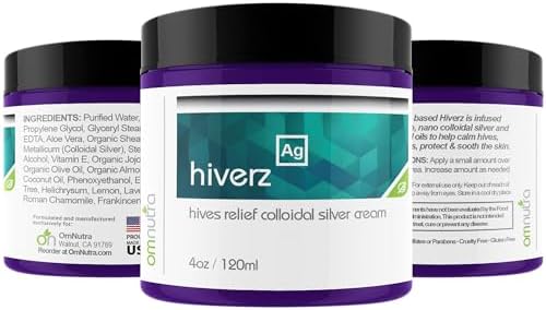 OmNutra Hiverz antihistamine lotion for soothing red itchy skin and swelling.