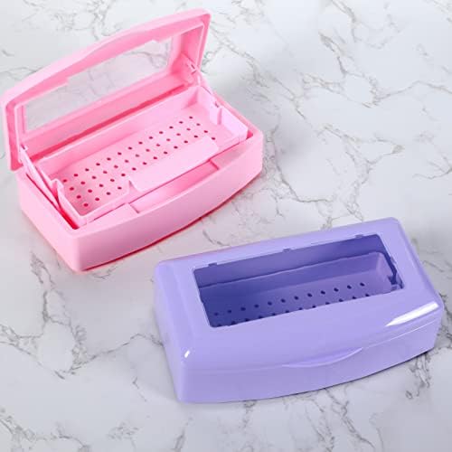 Nail art tool sterilizer box with basket lifted