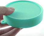 Lucky Clover portable sky blue cup shown in both expanded and folded states.