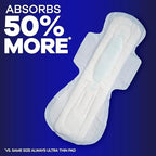 Always Maxi Size 5 extra heavy pads showing the 2x larger back coverage feature.