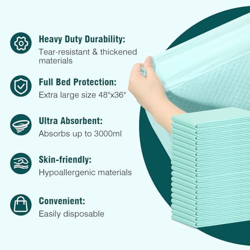 BIGGMED disposable chux pad being rolled up easily for clean and quick disposal.