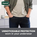 Depend Shields for Men illustrating ultra-thin profile for discreet wear.