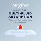 Side view of Stayfree super absorbency maxi pads jumbo pack.
