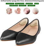 Close up of the leather texture and adhesive backing of Sargarita heel protectors