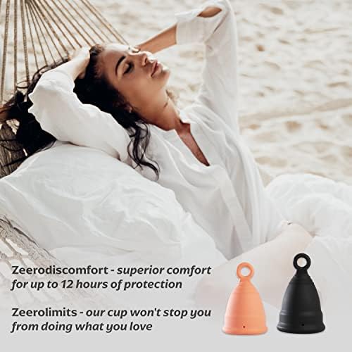 Zeerocup menstrual cup set displayed with its eco friendly reusable features.