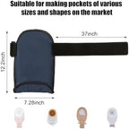Blue adjustable colostomy pouch cover with universal waist belt.