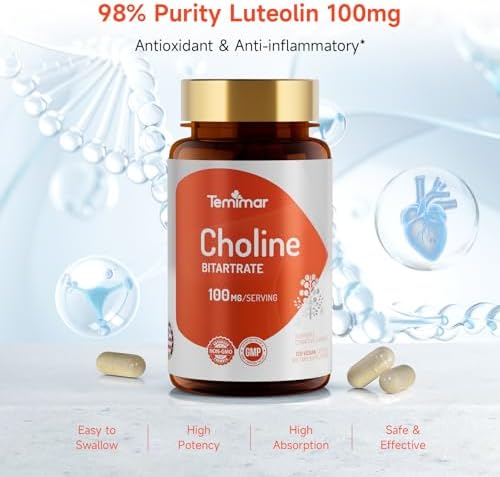 Close up look of premium 100mg luteolin capsules for mental clarity and immune wellness