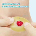Close-up of the leak-proof stoma barrier ring for colostomy bag protection.