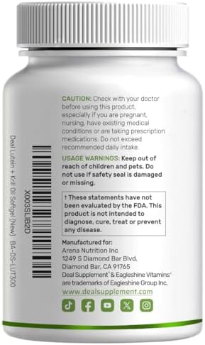 Authentic Deal Supplement daily vision support bottle displaying marigold flower extract ingredients.