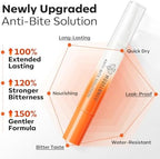 Clear quick dry no bite polish application on child fingertips