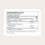Thorne Heart Health Complex supplement facts panel showcasing CoQ10 and Taurine ingredients.