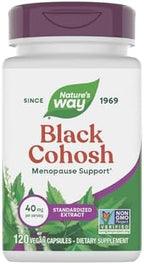Nature's Way Black Cohosh supplement bottle label ingredients detail