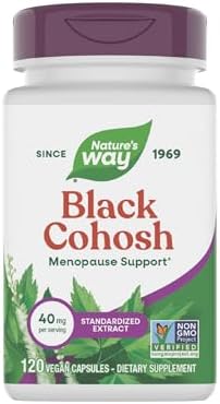 Nature's Way Black Cohosh supplement bottle label ingredients detail