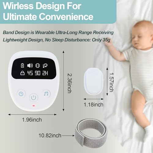Wireless enuresis alarm for deep sleepers featuring vibration and sound modes.