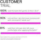 Organic intimate skincare balm for relieving vaginal dryness and itching.