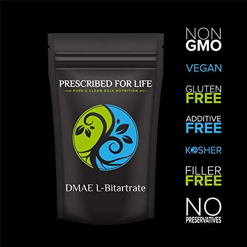 Prescribed For Life pure DMAE dietary supplement bulk nutrition powder packaging back view