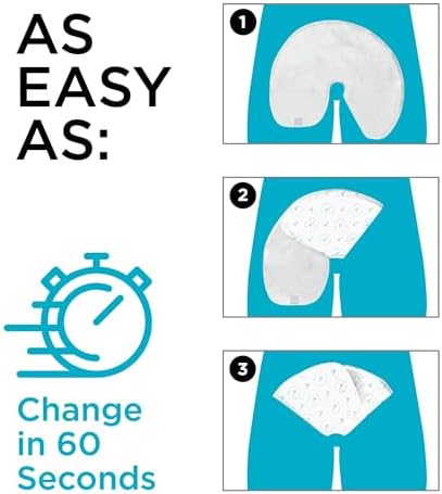 QuickChange male disposable pad unfolded to demonstrate the adjustable layout and soft microfiber material.