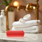 Handheld view of portable lice vacuum being used on hair section.