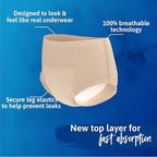 Tena Sensitive Care underwear waist elastic detail for 45 to 58 inch waist
